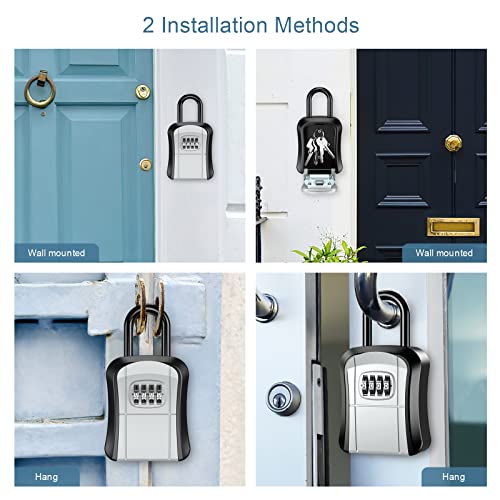 Ankilo Key Lock Box, Lock Box For House Key, 4-Digit Resettable Code Combination Small Safe Security Lockbox, Portable Wall Mounted Key Storage Lock Box For Home, Realtors Garage Spare Keys,1 Pack… #TOP1