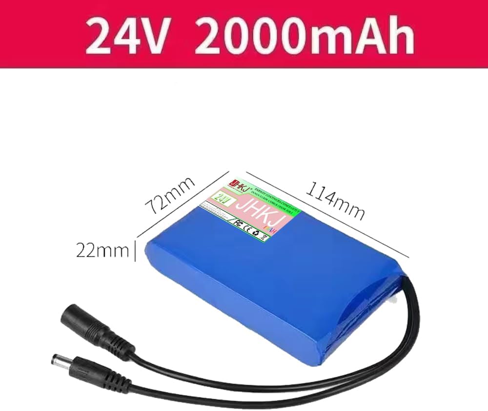24 Volt Lithium Batteries Pack 24V 2000mAh 6000mAh 20000mAh Rechargeable Lithium Battery with Charger for 12V Portable Power Device,24v,12500mAh