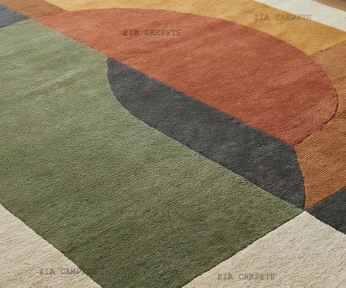 Image of zia carpets Hand Tufted Woollen Modern Collection Bedroom & Living Room Carpet Size 5 X 7 Feet
