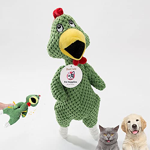 Chicken Plush cat Toys for Indoor Cats,Squeaky Dog Toys for Medium Dogs,Chicken Dog Toy for Small Dogs ，Plush pet Toys for Dogs，Interactive cat Toy for Dog Squeak Toy（ChickenGreen）