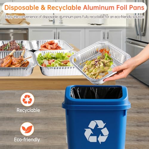 Ezsart 8x8 Aluminum Pans - 20 Pack Disposable Foil Pans, Heavy Duty Square Aluminum Baking & Roasting Trays for Meal Prep, Food Storage, Heating & Party Serving by Ezsart - Image 7