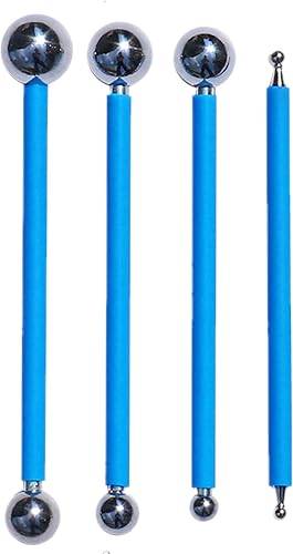 Juego de 4 herramientas de calafateo de encimera de hormigón, herramienta de acabado de azulejos de bola de metal, utilizada para presionar el