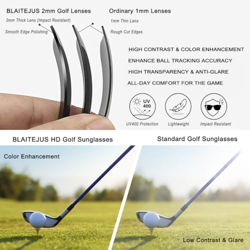 BLAITEJUS HD Golf Ball-Finding Sunglasses
