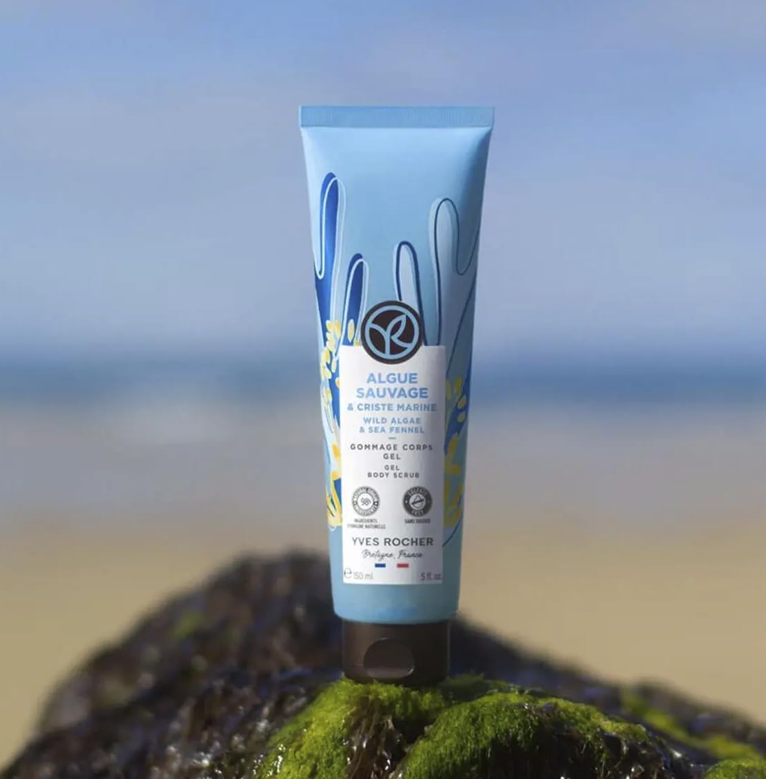 Yves Rocher Wild Algae and Sea Fennel Body Scrub Exfoliating CreamSet of 3 for Smooth, Purified Skin - 150 ml./5 fl.oz.