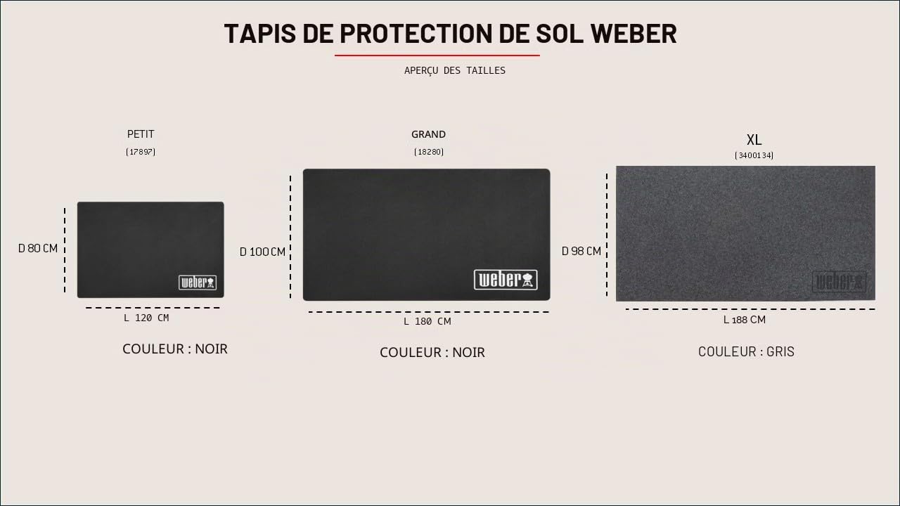 Weber Tapis de Protection XL pour Summit & Plancha 76 cm, Noir, Antidérapant