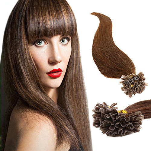 100 Strands 18-24Inch Pre Bonded Keratin Nail Tip Remy Human