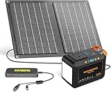 MARBERO Solar Generator 26,400mAh Portable Power Station with Solar Panel 21W Included Power Bank with AC Plug Socket 80W (120W MAX) Surge for Home Outages Camping Outdoor Adventure Emergency