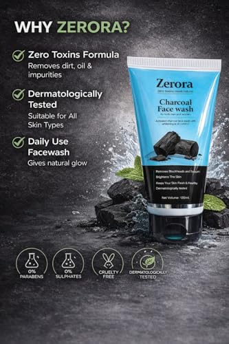 Image of Detox Charcoal Face Wash DeTan Acne Oil Control | Deep Cleansing for Clear Bright Skin | Removes Dirt Pollution | For All Skin Types | Men Women | 120ml Pack
