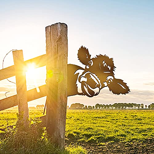 Yungeln Peeping Cow Metal Art Farm Garden Decor Garden Fence Decoration Outdoor Decoration For Farmhouse,Yard,Lawn #TOP5