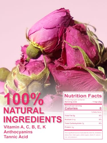Image of TeeLux Rose Buds Tea, 5.3oz Dried Whole Rose Flower Herbal Tea Floral Aroma | Carefully Selected Loose Leaf Rose Buds for Tea, Baking & Culinary Use, Caffeine Free, Perfect Hot or Iced