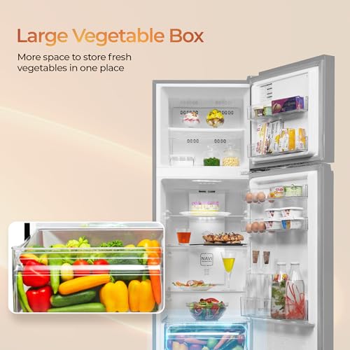 Image of Haier 240 L 1 Star Frost Free Double Door Refrigerator with Cool Pad for Extended Freezer Cooling & Spacious Fresh Zone (HEF-251EGSA-P, Moon Silver, 2026 Model)