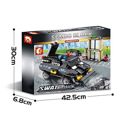 TRCS City Polizei Spielzeug Bausteine, 549 Teile Wrecker Auto mit Waffen & Minifigur für SWAT Polizei Kompatible with… – Bild 5