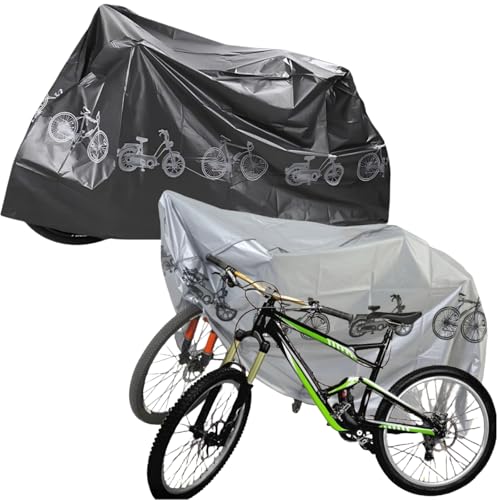 Telo di Copertura per Bicicletta,2pcs Telo Copri Bicicletta,Copribici Bici Impermeabile,Copri Bicicletta Esterno per Bici,Copertura per Bicicletta,Telo Protettivo per Bicicletta