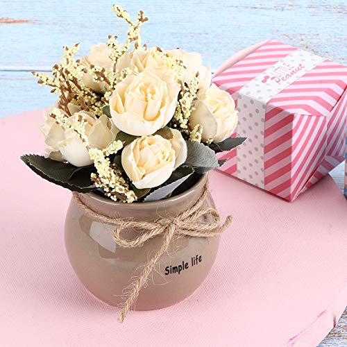 Atyhao Bouquet di fiori artificiali, vaso in