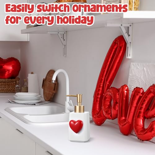 Gejoy Seasonal Soap Dispenser Patriotic 4th of July Magnetic Interchangeable Set - Ceramic Hand Soap Dispenser with 9 Seasonal Resin Ornaments & Magnetic Pads-Festive Bathroom & Kitchen Dec(Gold) by Gejoy - Image 4