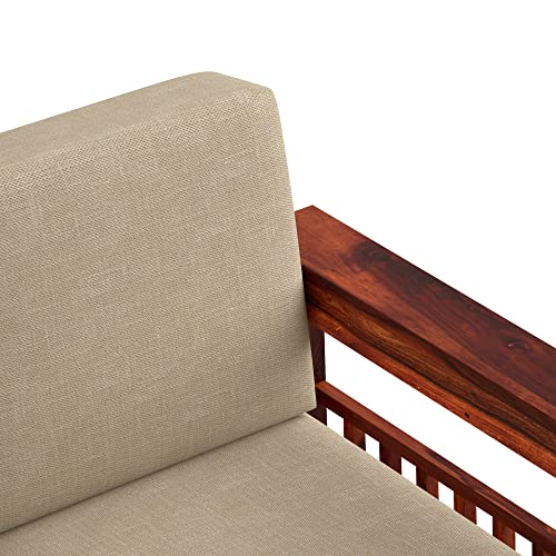 Image of Amazon Brand - Solimo Solid Sheesham Wood Houlton 3 Seater Sofa Wooden Sofa Furniture for Living Room Home (Honey Finish)