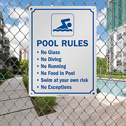 Cartel metálico SmartSign para piscina 24x18 pulgadas miniatura 3