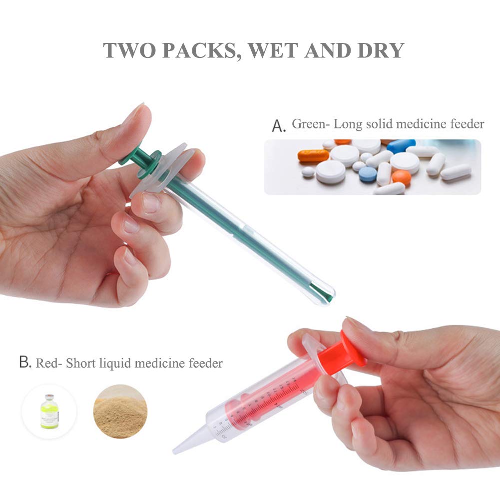 2Pack Pet Medicine Feeding Syringe Pet Pill Dispenser Pusher Pet Tablet Syringe Reusable Safety Pet Medicine Feeder for Dogs Cats Puppy Kitten Round-Headed Pet Feeding Dispenser Tool with Soft Tip - Image 3