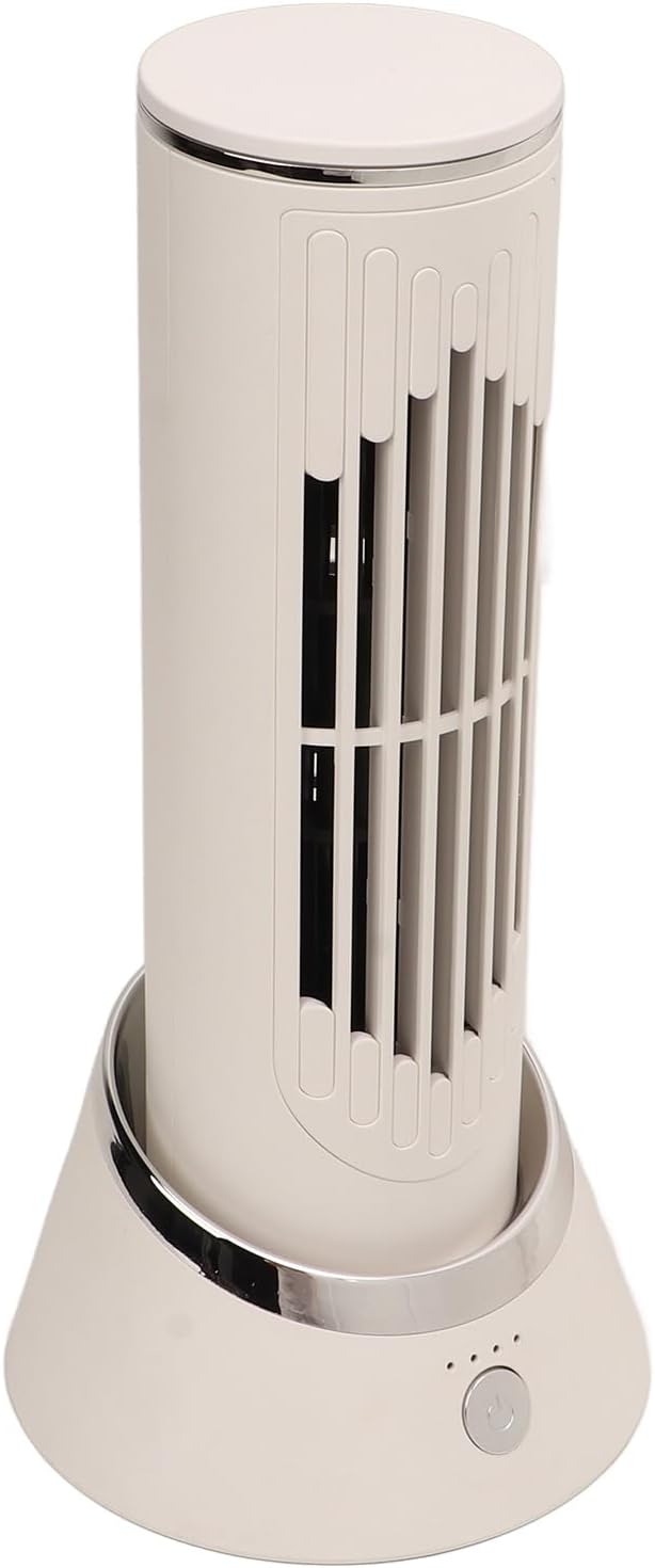 DAUERHAFT Tower Desk Fan Quiet bladeless fan Adjustable 3 Speed Bladeless Desk Fan Quiet, USB Portable Electric Desktop Tower Fan table fan for Office, Bedroom USB Fans