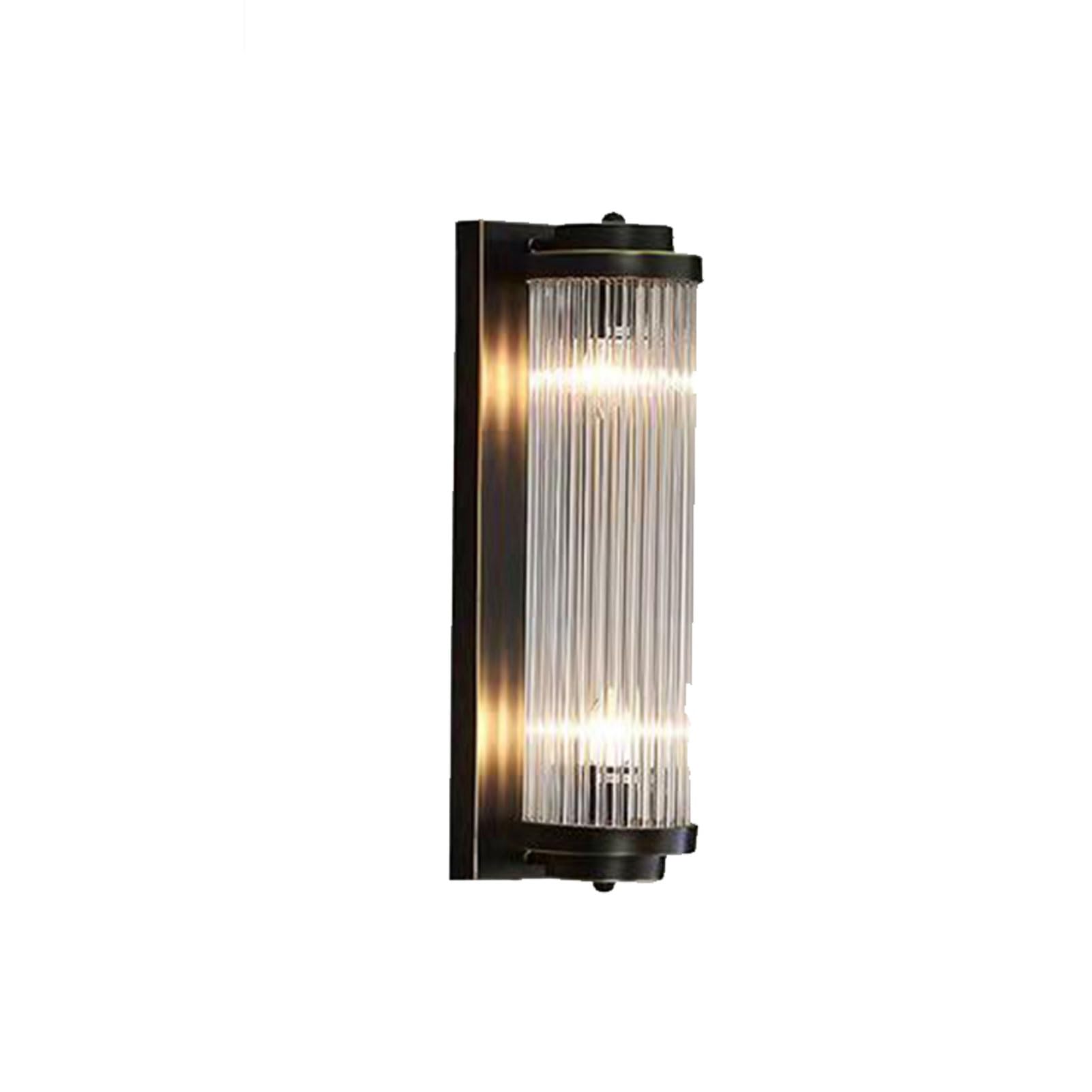 STUIJKVSZ Clear Ribbed Glass Tube Wall Sconces Creative Rotatable Deformation Lamp Vintage Mounted Lighting Fixture for Bathroom Vanity Living Room Bedroom Staise Corridor Hotel