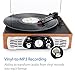 1byone Belt Drive 3 Speed Stereo Turntable with Built in Speakers, Natural Wood