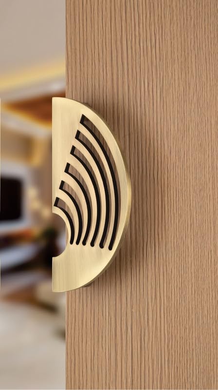 Image of COMPASS 202 Grade Stainless Steel 8-inch Round Shape Door Handle for Main Door and Pull-Push Handle of Home /Hotel /Office Door Hardware for Single and Double Door,Camila - Pack of 1 Set (Brass Antique)
