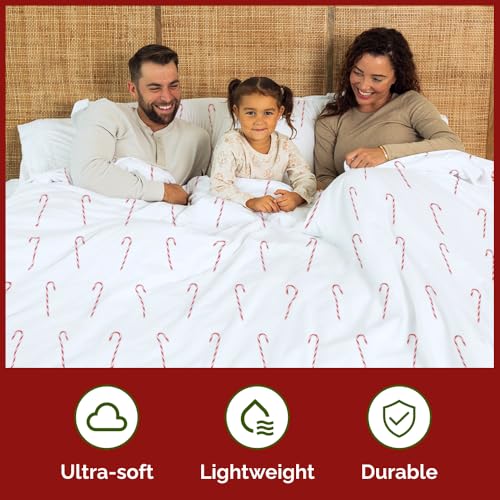 Image of CGK Unlimited Christmas Duvet Cover Twin Size - 68 x 90, Candy Cane