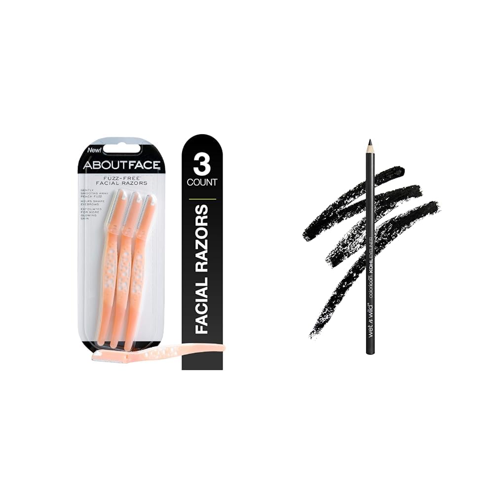 About Face Fuzz-Free Facial Razors for Shaving Exfoliating - Includes 3 Beauty Groomers wet n wild Color Icon