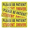 JUSTTOP 3 imanes de conductor estudiante para automóvil, Please Be Patient Student Driver, nuevo adhesivo de advertencia de seguridad, adhesivo reflectante magnético para parachoques de conductor