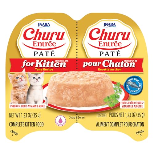 Image of INABA Churu Entree Pate Kitten Wet Cat Food Cup, Tuna, 6ct