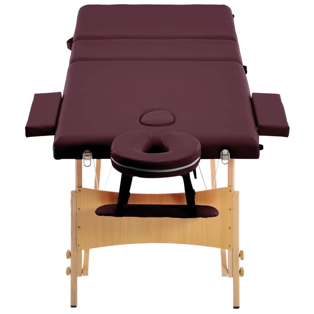 Table de Massage Pliable 3 Zones Violet vin,Santé & beauté,Hygiène personnelle,Massage & Relaxation,Tables de Massage,18.85 kg-110190