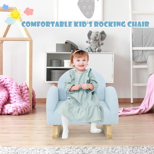 image for INFANS Kids Sofa, Toddler Rocking Chair with Solid Wooden Frame, Anti-