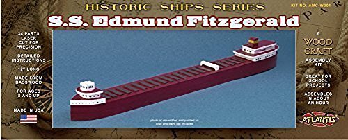 Atlantis S.S. Edmund Fitzgerald Wooden Craft Kit Toy and Hobby