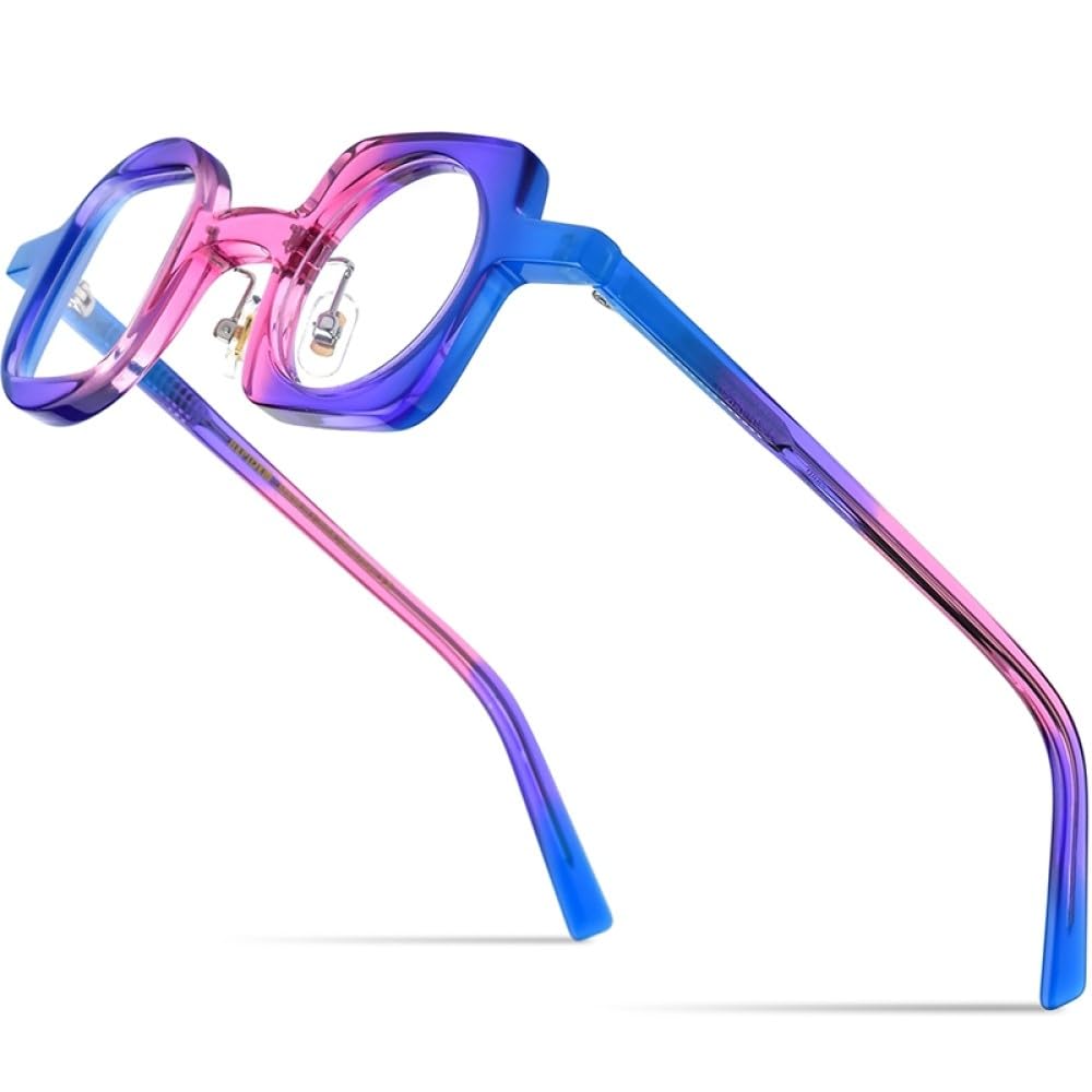 MUTYNE Occhiali da vista in acetato multicolore Montatura da donna Occhiali da vista rotondi da uomo