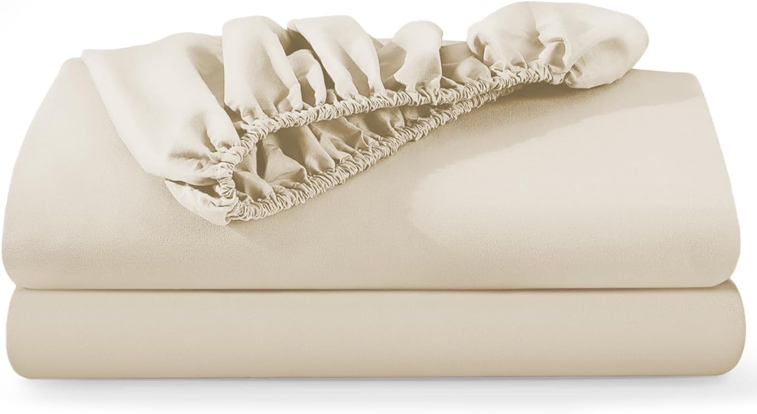 BedLooms Small Double Fitted Sheet 2 Pack Cream (120x190cm) up to 25cm