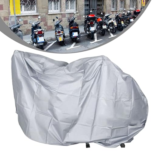 RichVibe Telo copribici impermeabile per bicicletta, veicolo elettrico e moto, protezione UV per esterni, 240 x 140 cm, argento