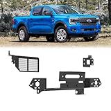 Front Winch Mount Bracket for 2024-2025 Ford Ranger (Excl. Raptor/Diesel Engine) Heavy Duty Steel 12000lbs Capacity | Winch Plate for Ford Ranger 24-25 w/Acc Sent & Winch Power Box Transplant Bracket