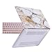 HDE Plastic Hard Case and Keyboard Cover for MacBook Pro 13 Inch Retina Display (Model: A1425/A1502), White and Gold Marble