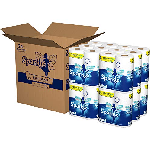 Sparkle Paper Towels, 24 = 47 Regular Rolls, Modern White, Pick-A-Size Plus #TOP2
