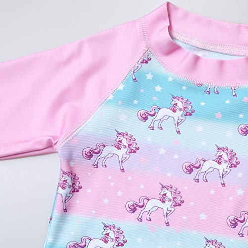 Image of QPANCY Girls Rash Guard Swimwear Swimsuit Bathing Suits UPF 50+ Sun Protection