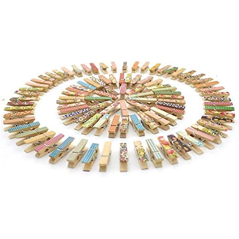 Z ZICOME Mini Wooden Clothespins Photo Paper Peg Craft Clips, 100 Pack Cover