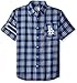 KLEW MLB Los Angeles Dodgers Wordmark Flannel Short Sleeve Button-Up Shirt