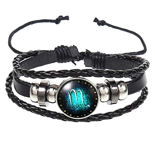 Bracelet en cuir pour femme et couple d'étudiants avec 12 constellation