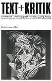 Heinrich von Kleist (TEXT+KRITIK Sonderband) - Herausgeber: Heinz Ludwig Arnold Redakteur: Roland Reuß, Peter Staengle 