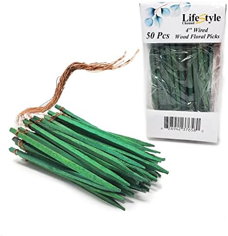 4" Wired Wood Floral Picks 50 Pcs by LifeStyle Channel
