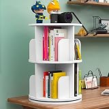 Gdrasuya10 2 Tier Rotating Bookshelf Small Bookshelf for Bedroom, Stacking Bookcase with Storage She