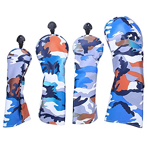 4PCS PU���U�[���ʃS���t�p�^�[�w�b�h�J�o�[�i�������n�t���j�A�ؐ��w�b�h�J�o�[�p�A�N�Z�T���[�A�J�E�ق��肩��ی�i�J���t���[�W���u���[�j [���s�A���i]