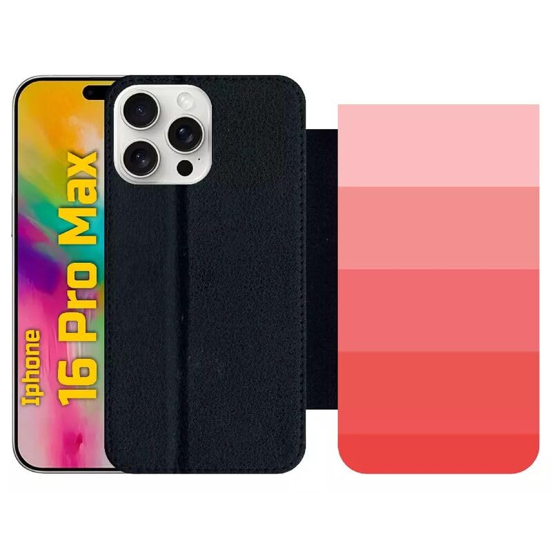 Évitez les rayures d'écran avec l'étui à rabat iPhone 16 Pro Max simili-cuir rouge