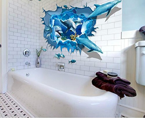 Stickers Muraux Sous-Marin - Décoration Enfant Baleine, Dauphin, Poisson - Chambre & Salle De Bain