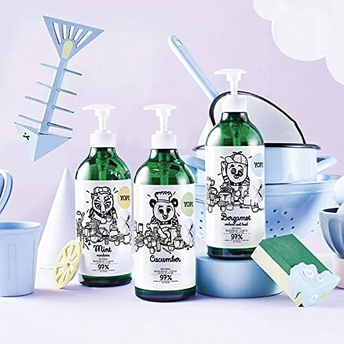 Yope Natural Detergent Washing-Up Liquid | Bergamot & Basil | Vegan | Cruelty Free | Paraben & SLS Free | 750 ml